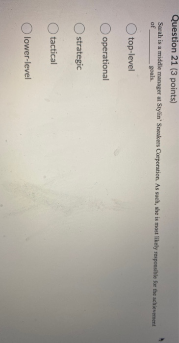 Question 20 (3 points) The human relations