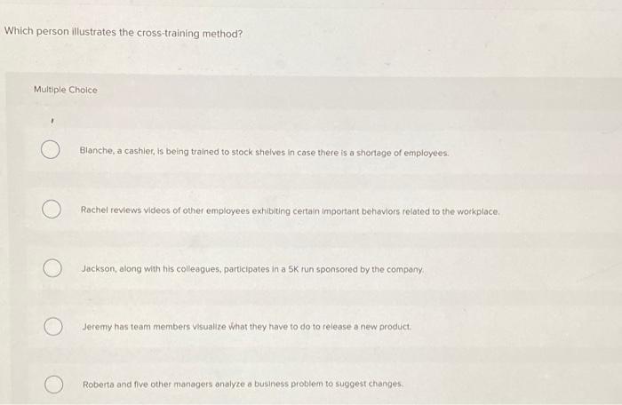 Which person illustrates the cross-training