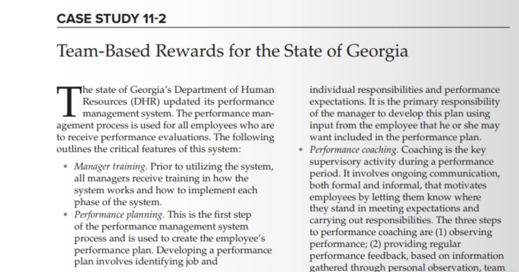 Question 3 (90 words) CASE STUDY 11-2 Team-Based