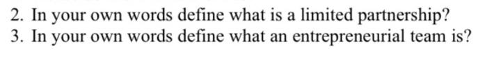 please answer all questions 1. Define what is
