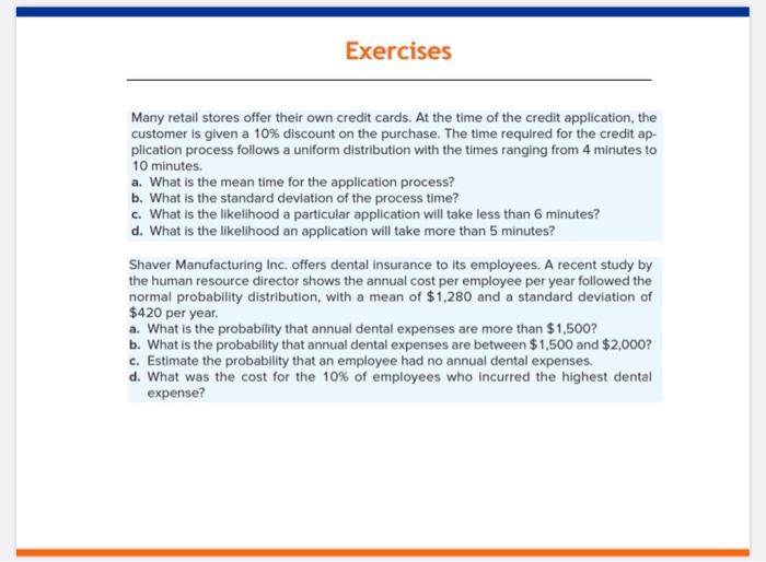 Exercises Many retail stores offer their own