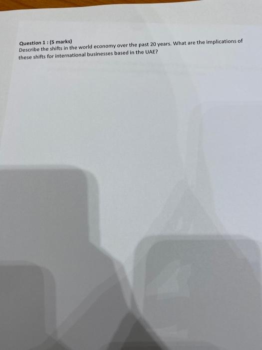 international business Question 1: (5 marks)