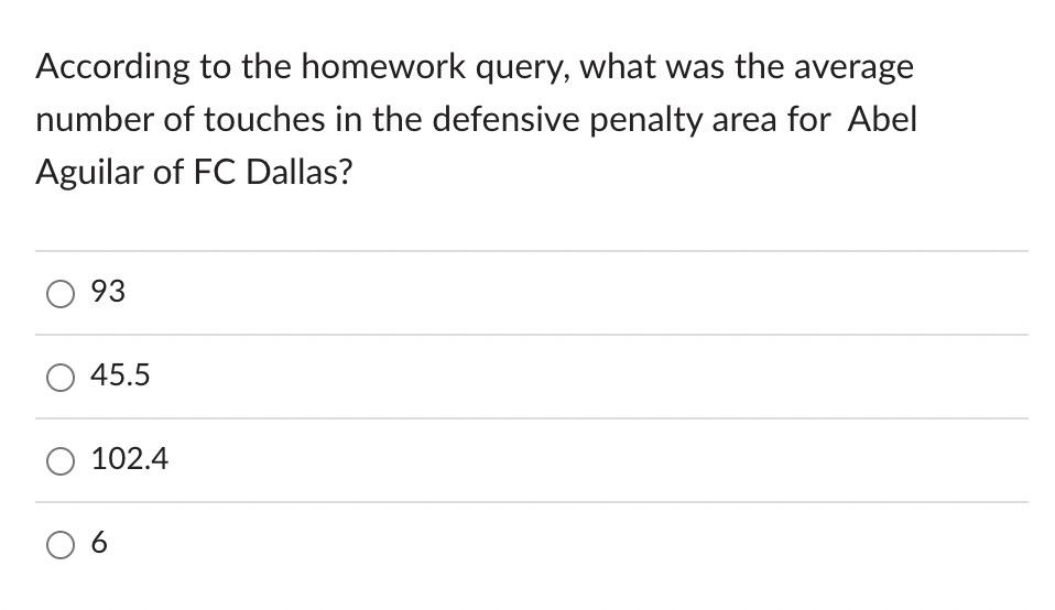 According to the homework query, what was the