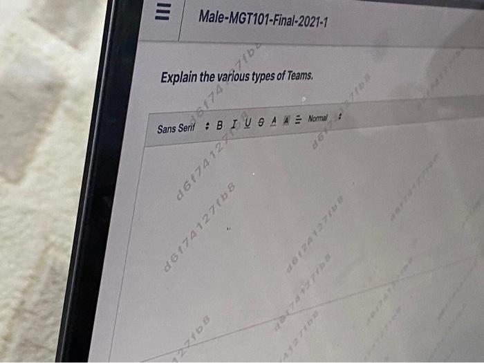 Male-MGT101-Final-2021-1 1716 Explain the various