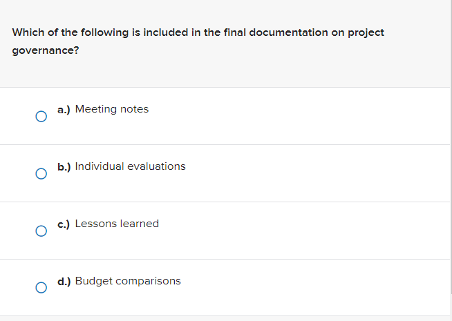 Which of the following is included in the final