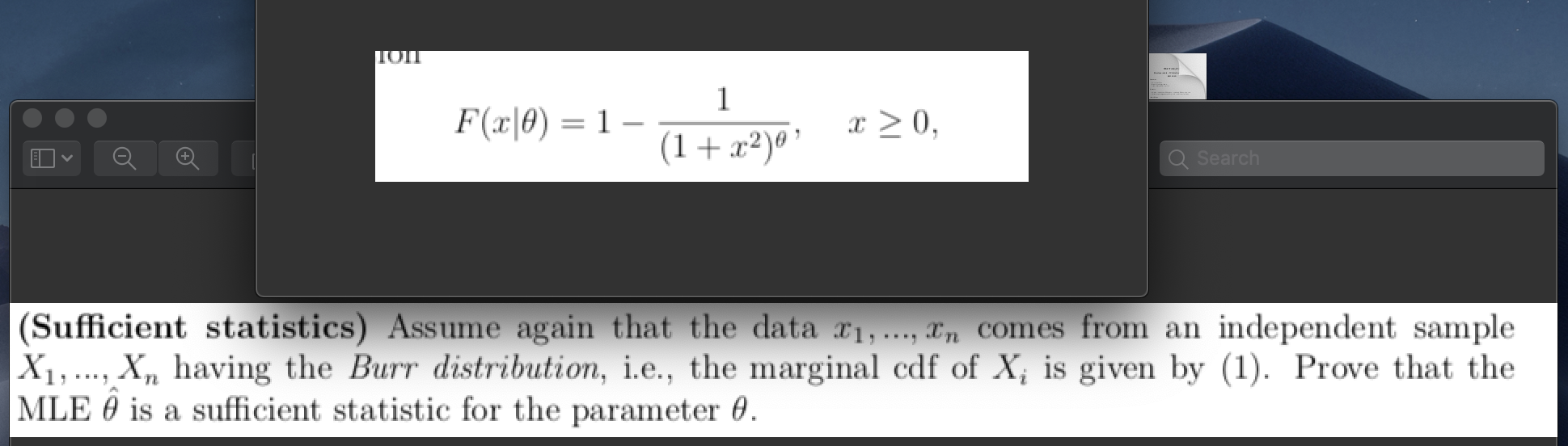 Please use the cdf listed 1 F(20) = 1 - (1 + x2)