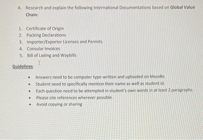 A. Research and explain the following