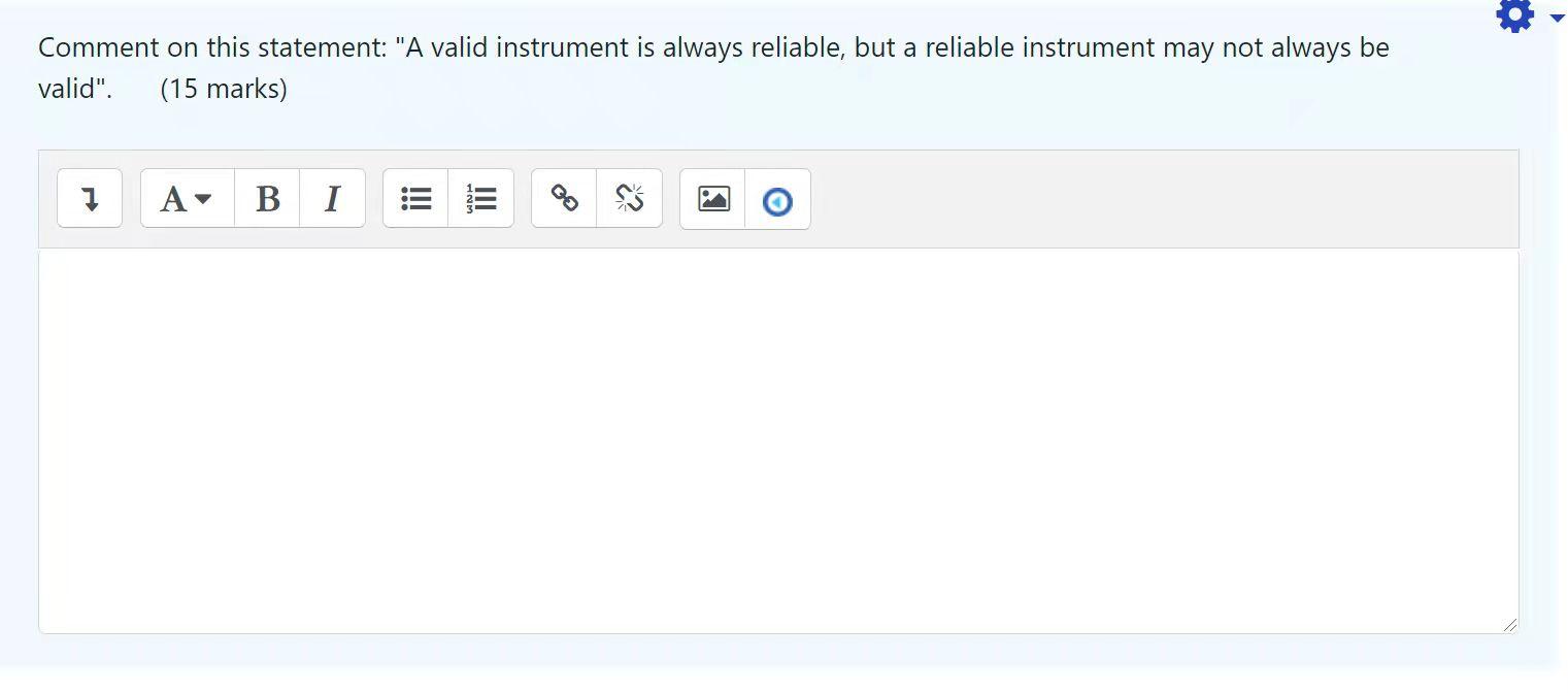 Comment on this statement: "A valid instrument is