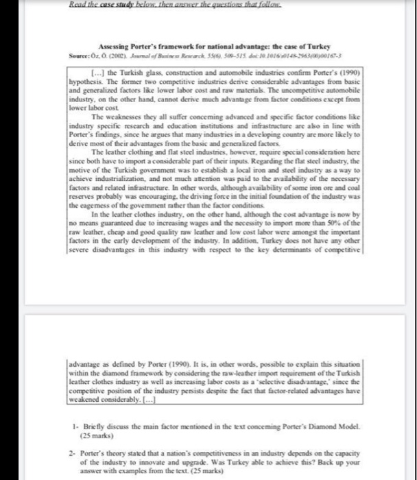 Read the case study below. Then answer the