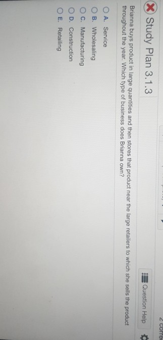 2 Corlei X Study Plan 3.1.3 Question Help Brianna