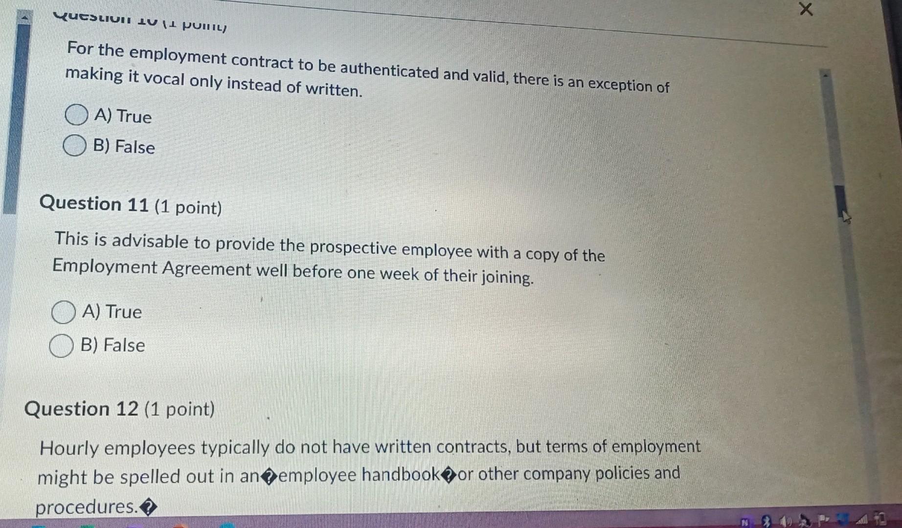 For the employment contract to be authenticated