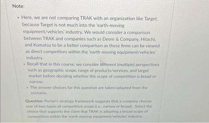 Note: . Here, we are not comparing TRAK with an