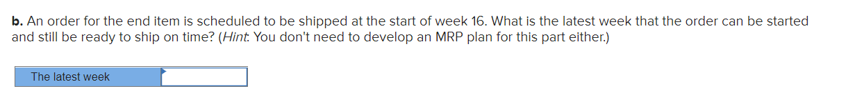 The following table lists the components needed