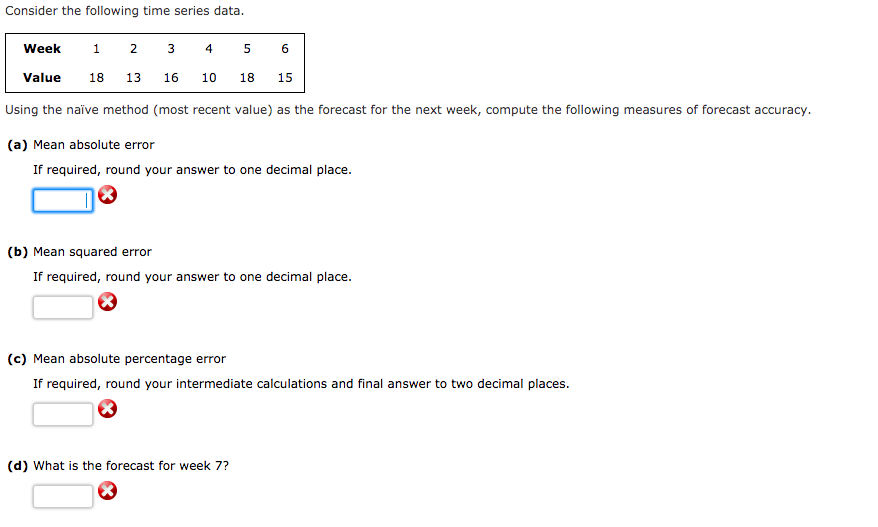 Consider the following time series data. Week