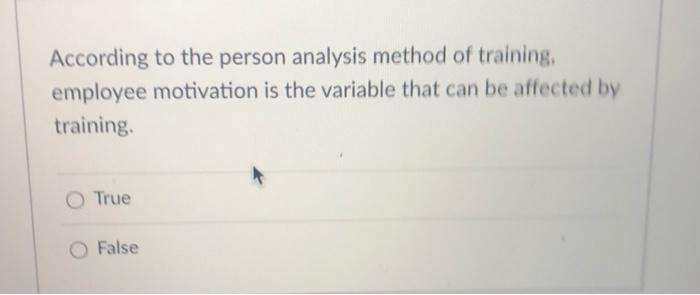 According to the person analysis method of