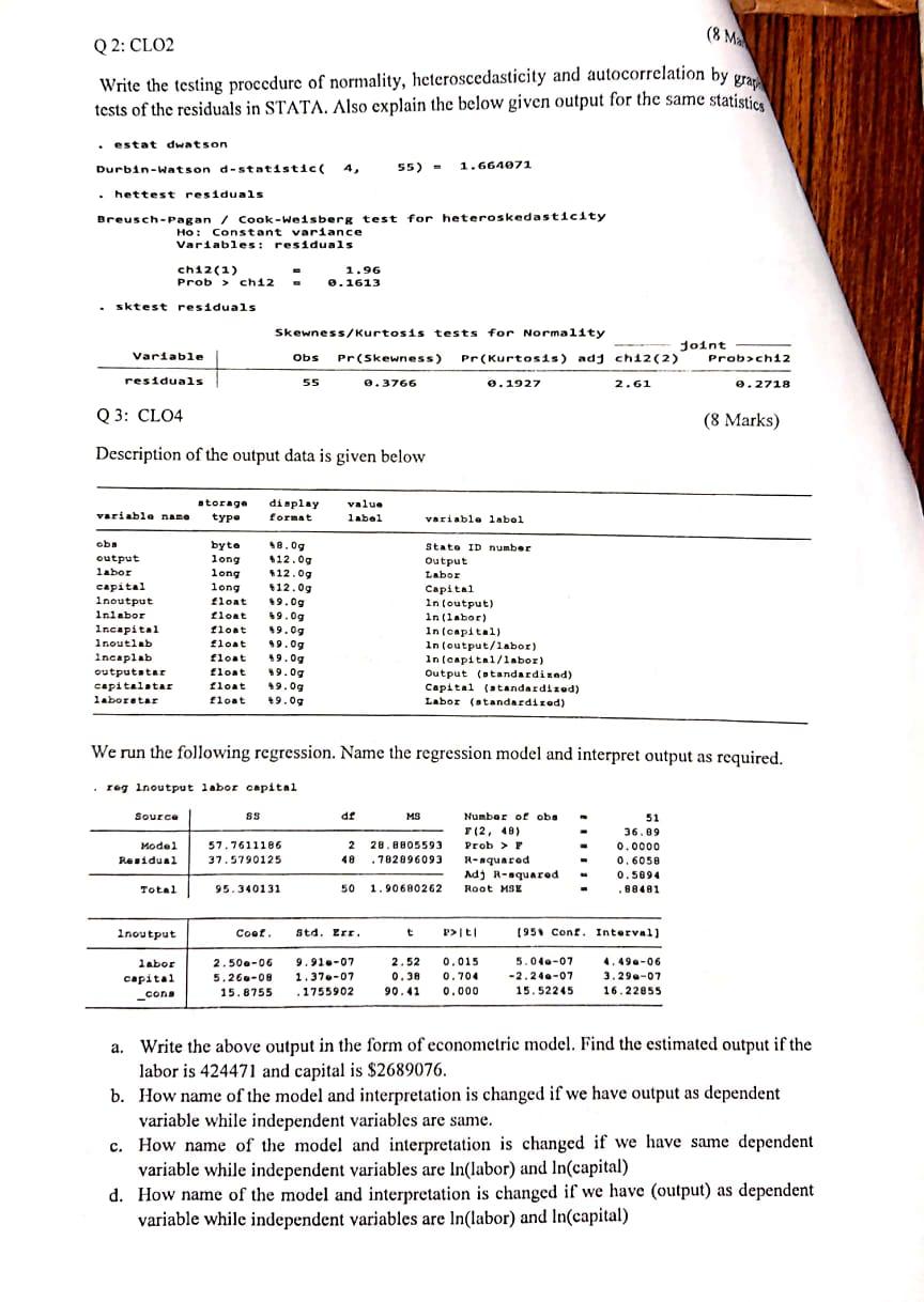(8 Ma Q2: CLO2 Write the testing procedure of