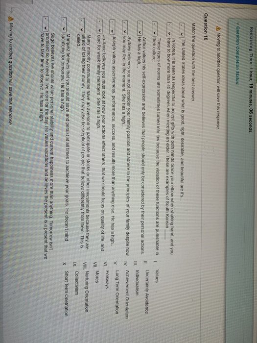 Remaining Time: 1 hour, 19 minutes, 06 seconds.