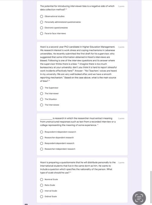 The potential for introducing interviewer bias is