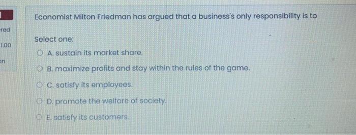 1 -red 1.00 on Economist Milton Friedman has