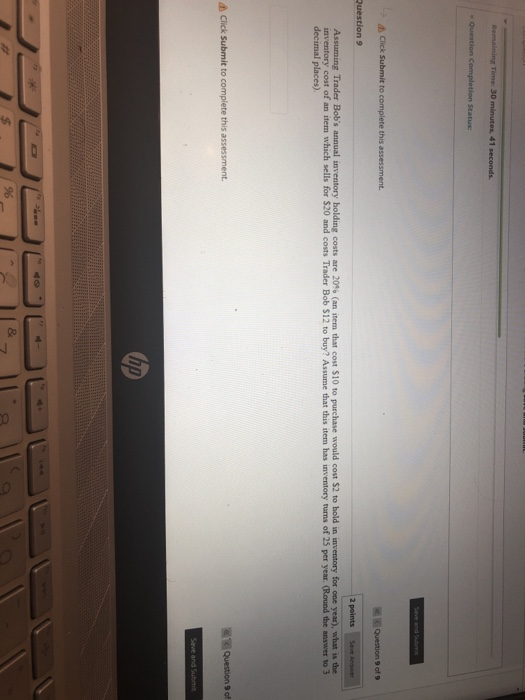 Remaining Time: 30 minutes, 41 seconds Question