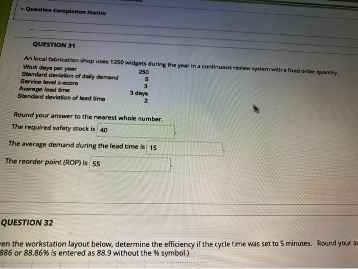question 31 Question Completion Status QUESTION