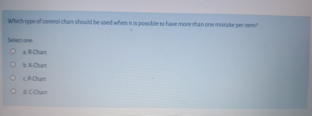 Which type of control chart should be used when