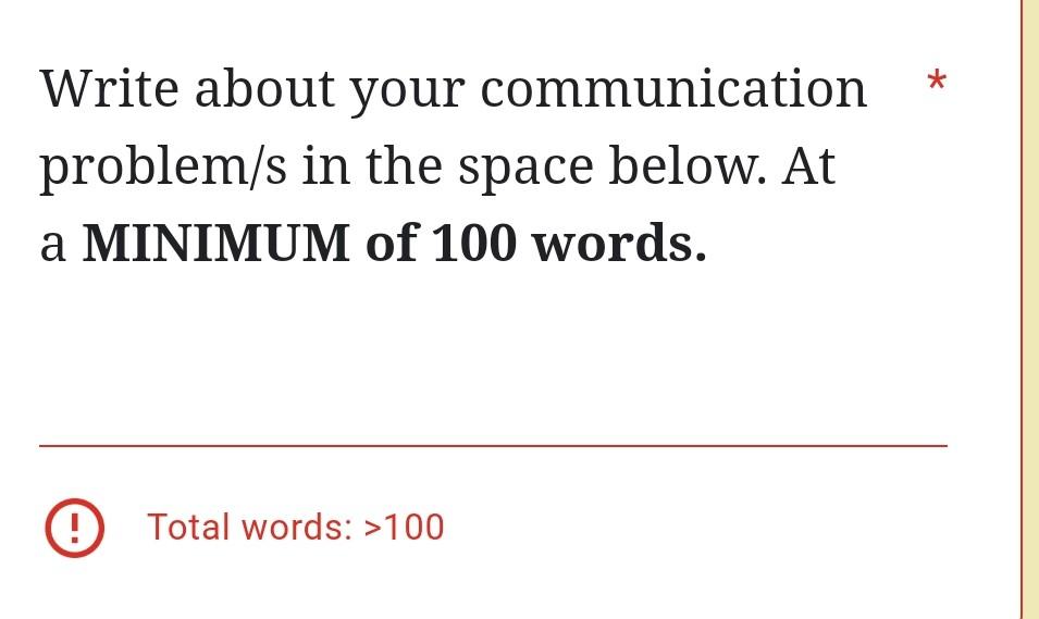 Write about your communication problem/s in the