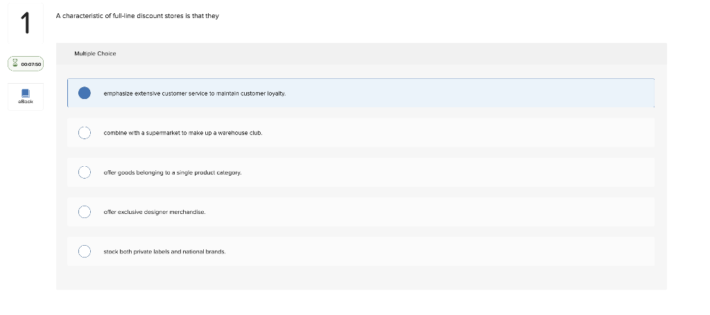 A characteristic of full-line discount stores is