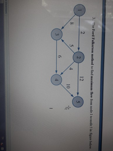 3. Use Ford Fulkerson method to find maximum flow
