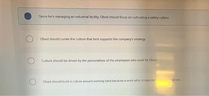 Obed manages a large dry cleaning facility.