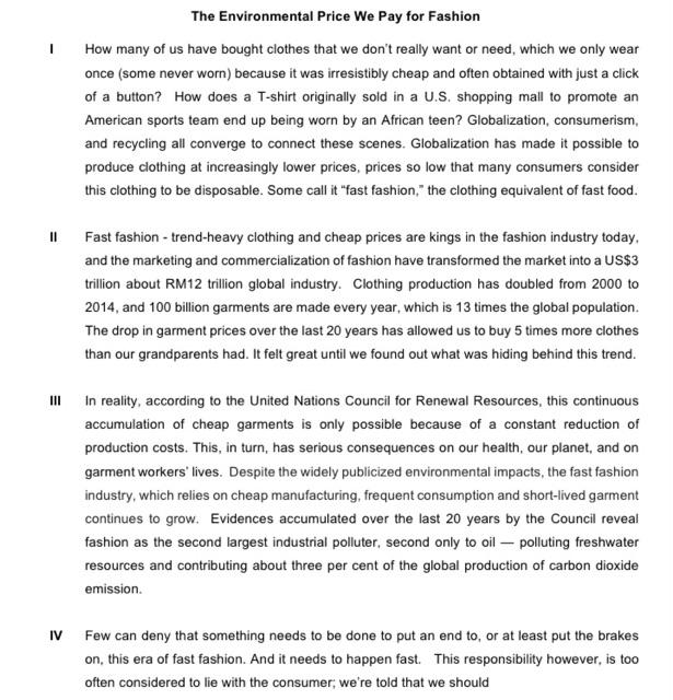 Write a written article analysis using the