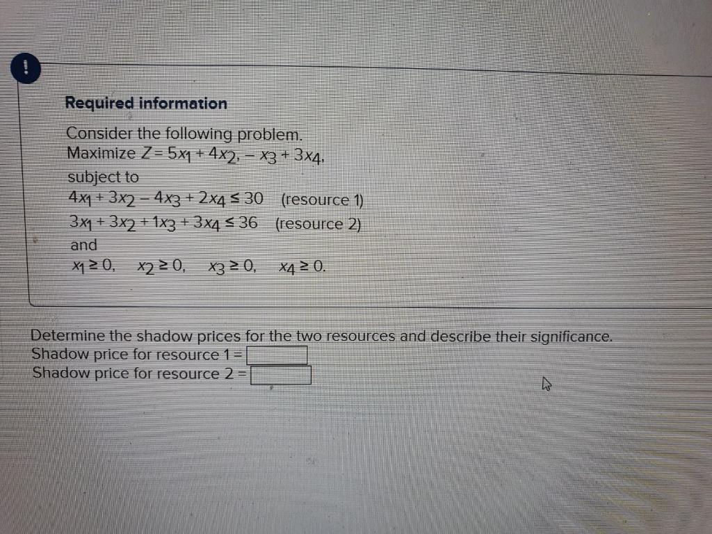 Required information Consider the following