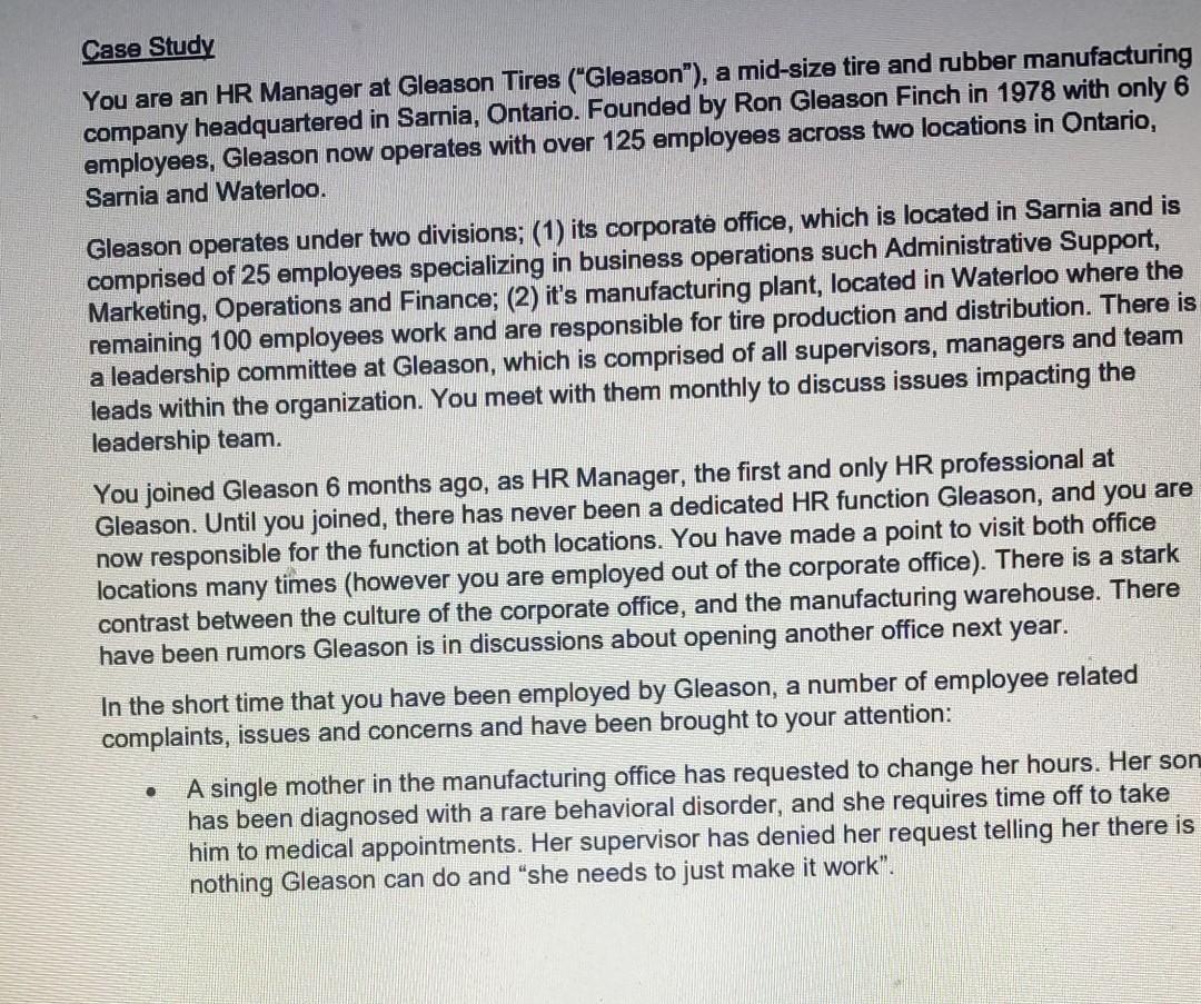 answer question - 2nd please Case Study You are