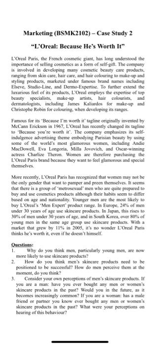 Marketing (BSMK2102) - Case Study 2 