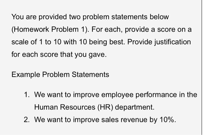 You are provided two problem statements below