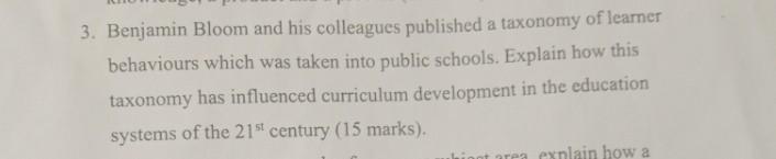 3. Benjamin Bloom and his colleagues published a