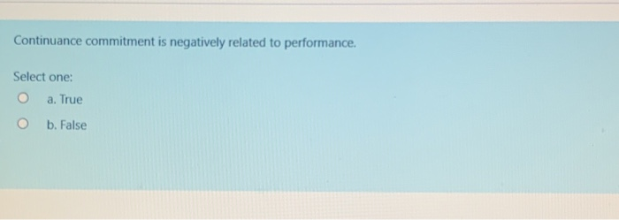 Continuance commitment is negatively related to