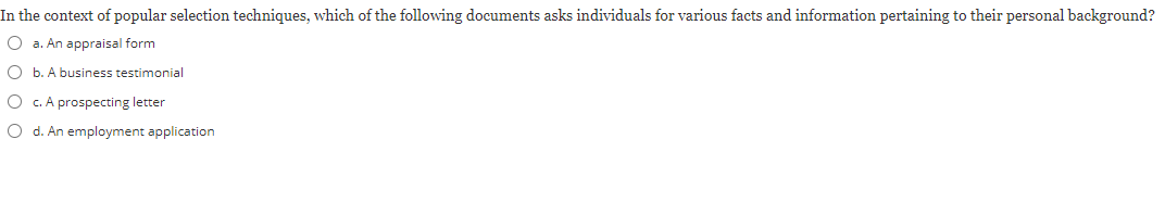 The third step in the employee selection process