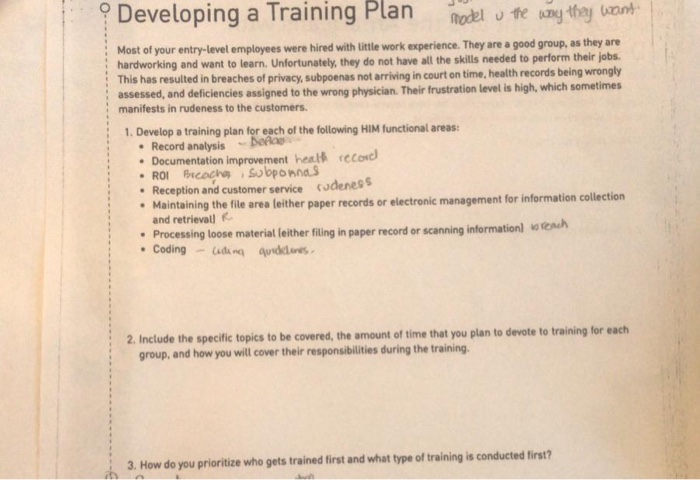 Developing a Training Plan model u the way they