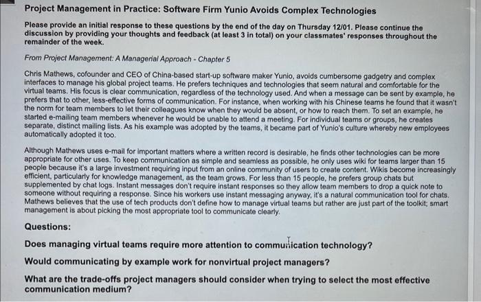 Project Management in Practice: Software Firm