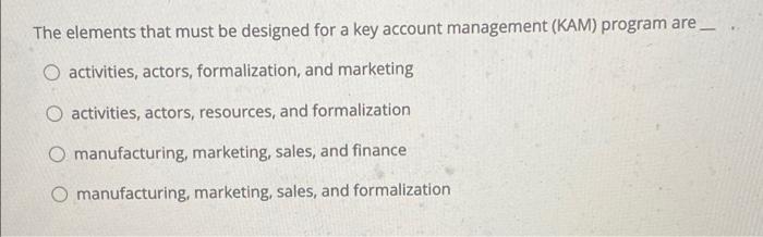 The elements that must be designed for a key