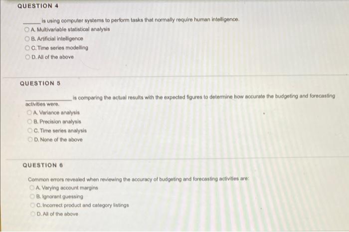 *Sales Management* QUESTION 4 is using computer