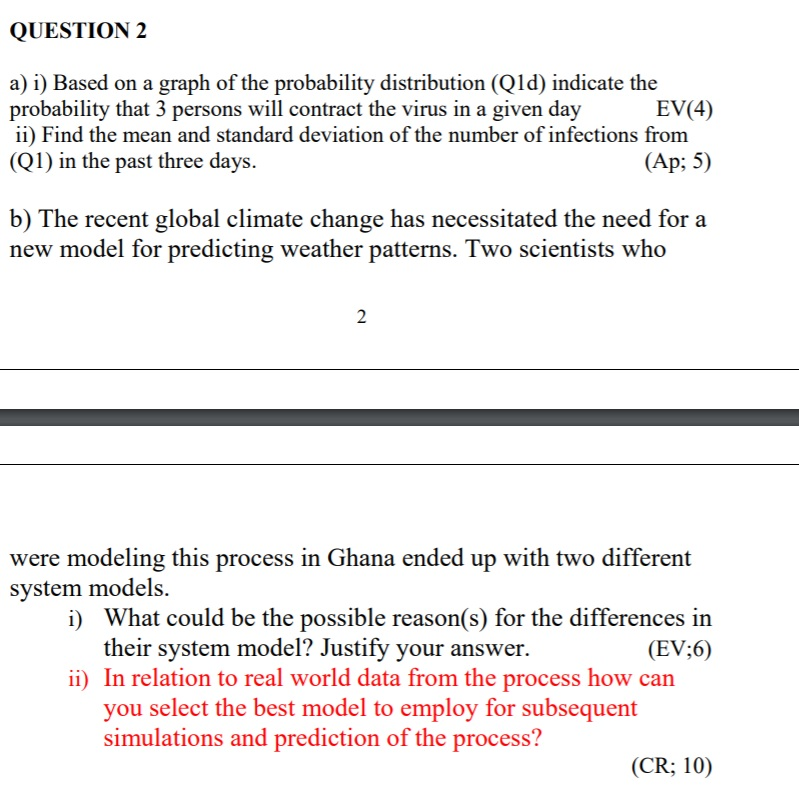 QUESTION 1 a) It is now known the average rate of