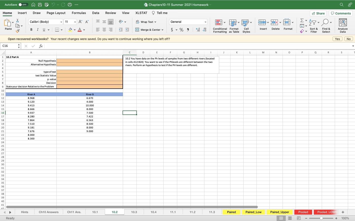 AutoSave OFF @ E. Chapters 10-11 Summer 2021