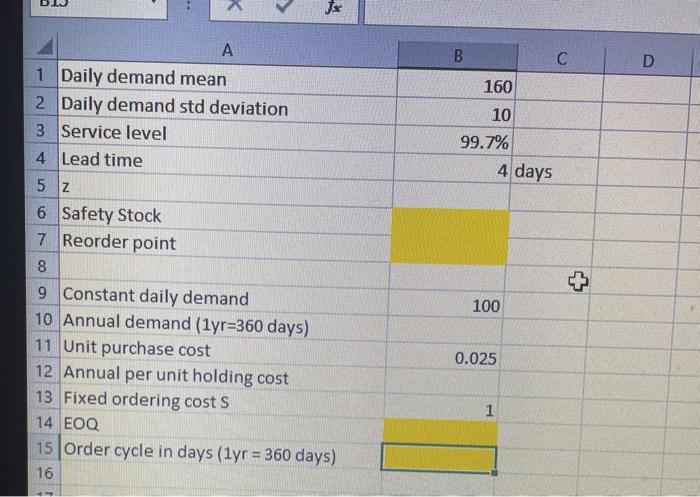 please solve using this same excel template.