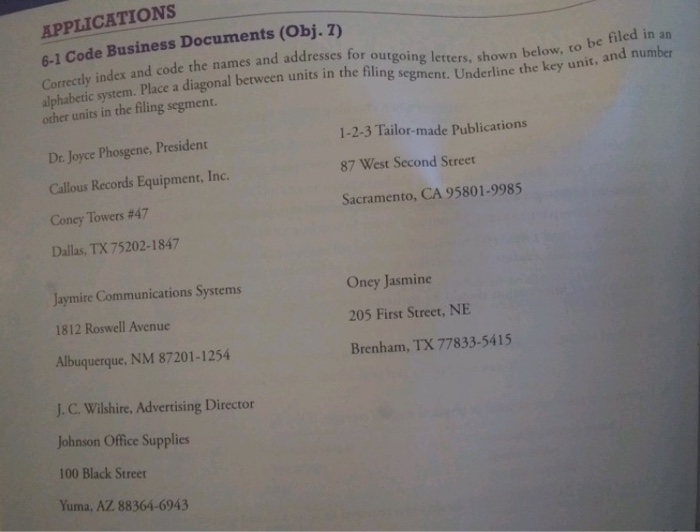 APPLICATIONS 6-1 Code Business Documents (Obj. 7)
