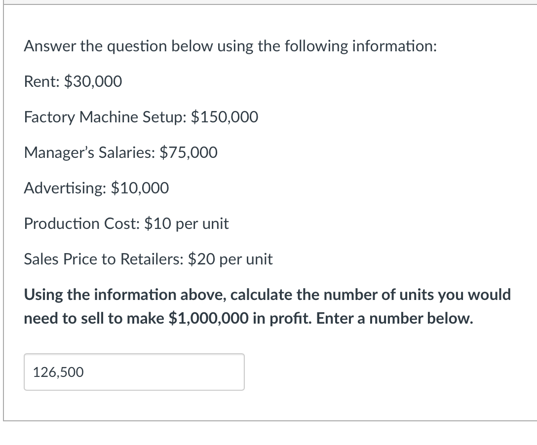 Answer the question below using the following