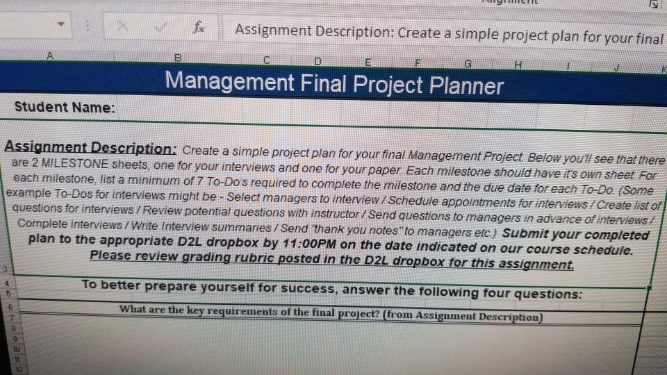 a Assignment Description - Management Final