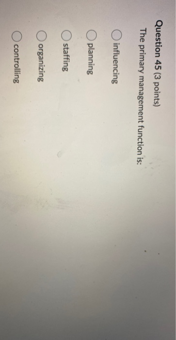 Question 43 (3 points) The classical perspective