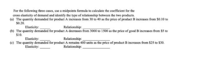For the following three cases, use a midpoints